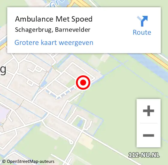 Locatie op kaart van de 112 melding: Ambulance Met Spoed Naar Schagerbrug, Barnevelder op 12 maart 2017 22:21