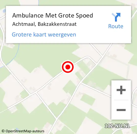 Locatie op kaart van de 112 melding: Ambulance Met Grote Spoed Naar Achtmaal, Bakzakkenstraat op 12 maart 2017 23:09