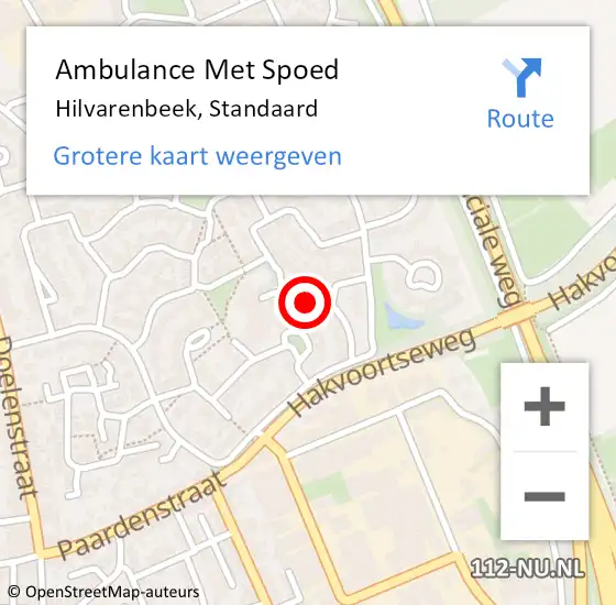 Locatie op kaart van de 112 melding: Ambulance Met Spoed Naar Hilvarenbeek, Standaard op 12 maart 2017 23:16