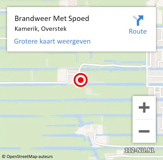 Locatie op kaart van de 112 melding: Brandweer Met Spoed Naar Kamerik, Overstek op 13 maart 2017 01:03