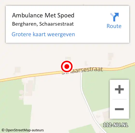 Locatie op kaart van de 112 melding: Ambulance Met Spoed Naar Bergharen, Schaarsestraat op 13 maart 2017 01:28