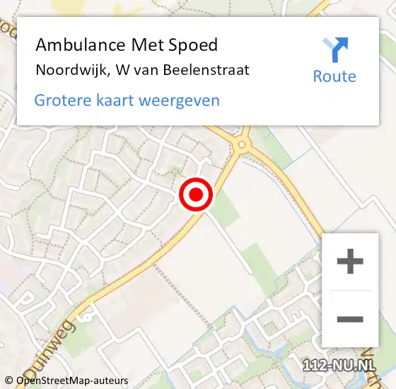 Locatie op kaart van de 112 melding: Ambulance Met Spoed Naar Noordwijk, W van Beelenstraat op 13 maart 2017 02:27