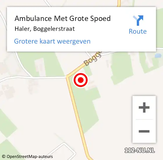 Locatie op kaart van de 112 melding: Ambulance Met Grote Spoed Naar Haler, Boggelerstraat op 13 maart 2017 02:52