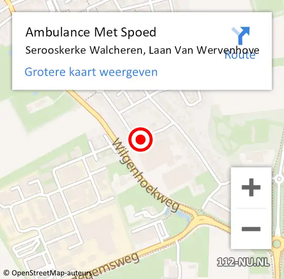 Locatie op kaart van de 112 melding: Ambulance Met Spoed Naar Serooskerke Walcheren, Laan Van Wervenhove op 13 maart 2017 06:13