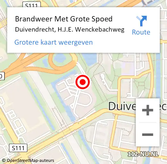 Locatie op kaart van de 112 melding: Brandweer Met Grote Spoed Naar Duivendrecht, Brand Dirk Ochsepark op 13 maart 2017 07:15