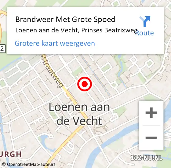 Locatie op kaart van de 112 melding: Brandweer Met Grote Spoed Naar Loenen aan de Vecht, Prinses Beatrixweg op 13 maart 2017 07:52