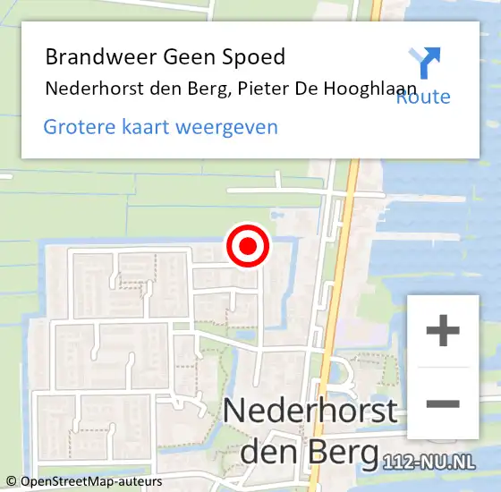 Locatie op kaart van de 112 melding: Brandweer Geen Spoed Naar Nederhorst den Berg, Pieter De Hooghlaan op 13 maart 2017 08:26