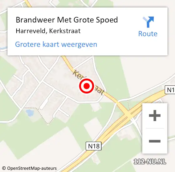 Locatie op kaart van de 112 melding: Brandweer Met Grote Spoed Naar Harreveld, Kerkstraat op 13 januari 2014 19:36