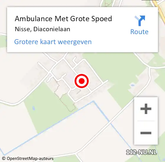 Locatie op kaart van de 112 melding: Ambulance Met Grote Spoed Naar Nisse, Diaconielaan op 13 januari 2014 19:49