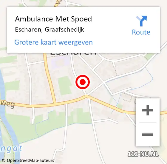 Locatie op kaart van de 112 melding: Ambulance Met Spoed Naar Escharen, Graafschedijk op 13 maart 2017 12:35