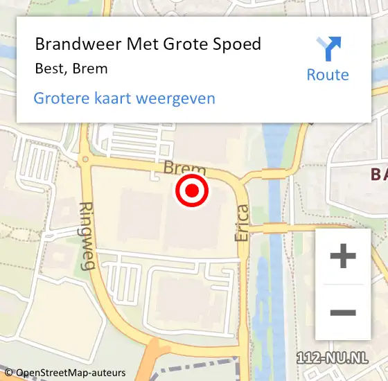 Locatie op kaart van de 112 melding: Brandweer Met Grote Spoed Naar Best, Brem op 13 maart 2017 12:44