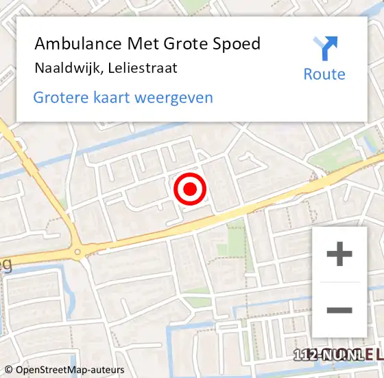 Locatie op kaart van de 112 melding: Ambulance Met Grote Spoed Naar Naaldwijk, Leliestraat op 13 maart 2017 14:15