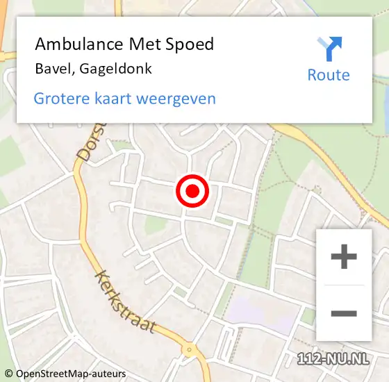 Locatie op kaart van de 112 melding: Ambulance Met Spoed Naar Bavel, Gageldonk op 13 maart 2017 15:51