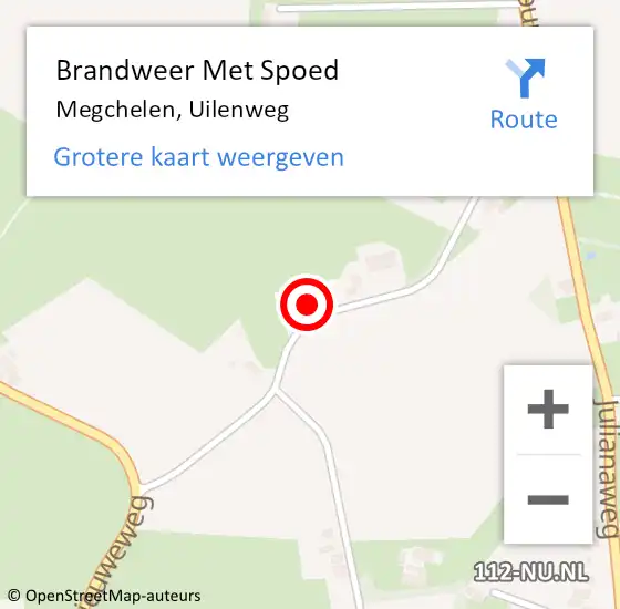 Locatie op kaart van de 112 melding: Brandweer Met Spoed Naar Megchelen, Uilenweg op 13 maart 2017 16:55