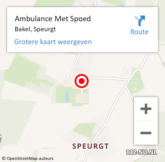 Locatie op kaart van de 112 melding: Ambulance Met Spoed Naar Bakel, Speurgt op 13 maart 2017 18:12