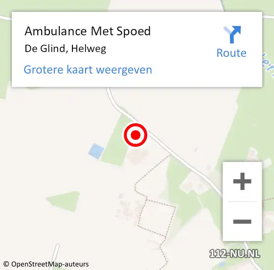 Locatie op kaart van de 112 melding: Ambulance Met Spoed Naar De Glind, Helweg op 13 maart 2017 18:20