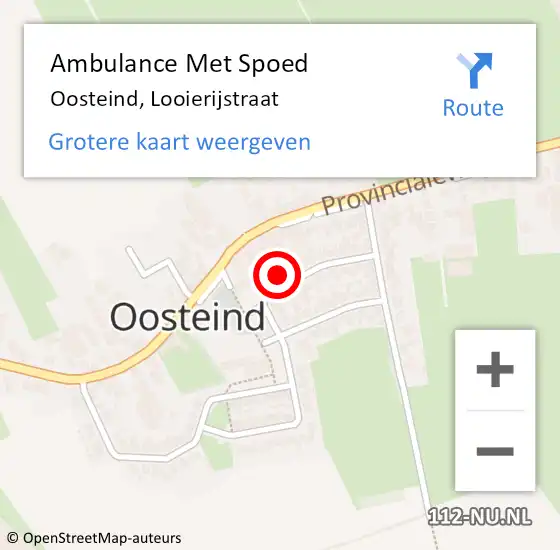 Locatie op kaart van de 112 melding: Ambulance Met Spoed Naar Oosteind, Looierijstraat op 13 maart 2017 20:51