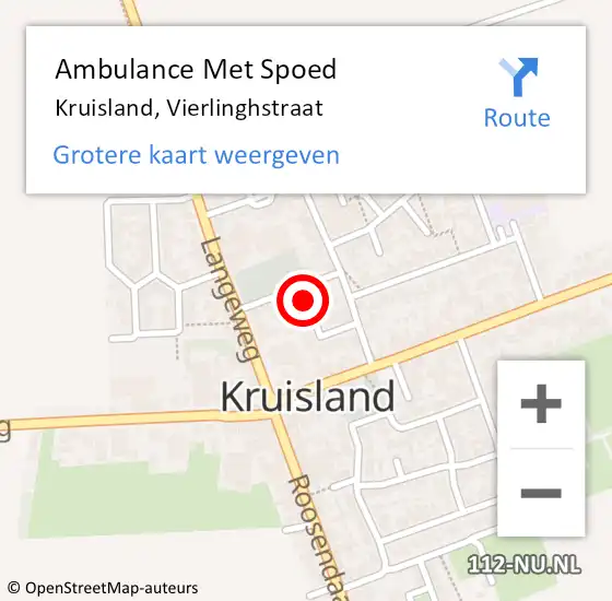 Locatie op kaart van de 112 melding: Ambulance Met Spoed Naar Kruisland, Vierlinghstraat op 13 maart 2017 23:07