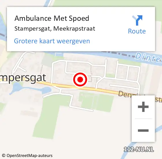 Locatie op kaart van de 112 melding: Ambulance Met Spoed Naar Stampersgat, Meekrapstraat op 13 maart 2017 23:19