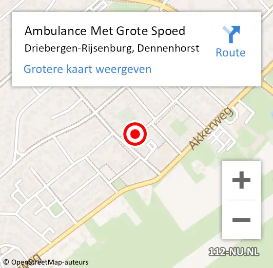 Locatie op kaart van de 112 melding: Ambulance Met Grote Spoed Naar Driebergen-Rijsenburg, Dennenhorst op 14 maart 2017 00:03