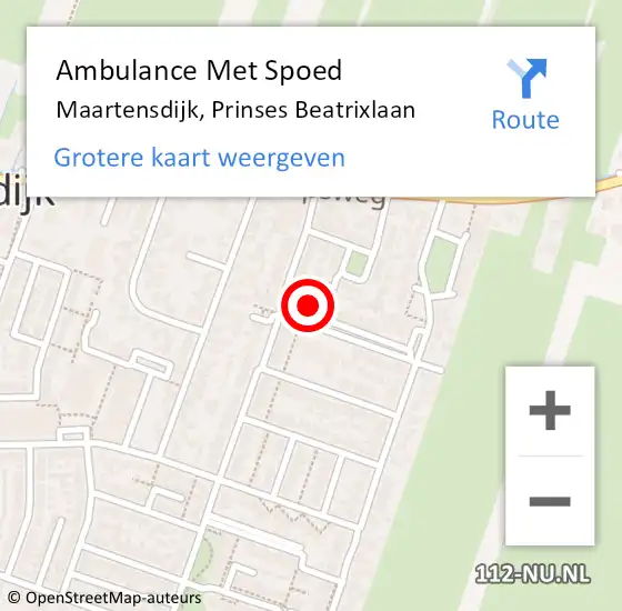 Locatie op kaart van de 112 melding: Ambulance Met Spoed Naar Maartensdijk, Prinses Beatrixlaan op 14 maart 2017 01:54