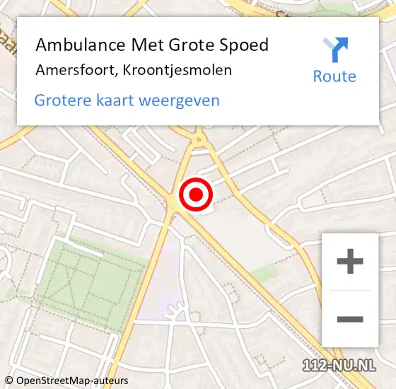 Locatie op kaart van de 112 melding: Ambulance Met Grote Spoed Naar Amersfoort, Kroontjesmolen op 14 maart 2017 03:00