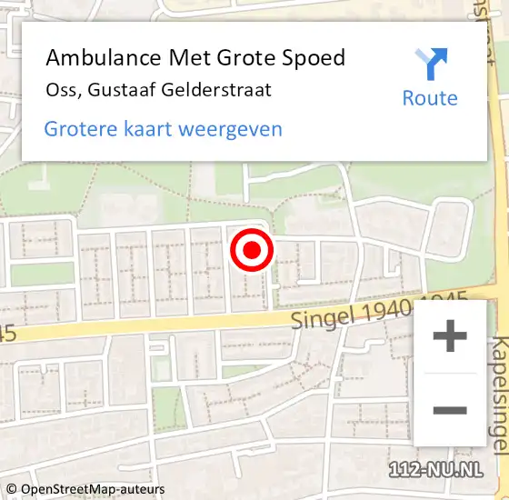 Locatie op kaart van de 112 melding: Ambulance Met Grote Spoed Naar Oss, Gustaaf Gelderstraat op 14 maart 2017 04:20