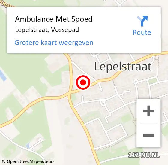 Locatie op kaart van de 112 melding: Ambulance Met Spoed Naar Lepelstraat, Vossepad op 14 maart 2017 05:18