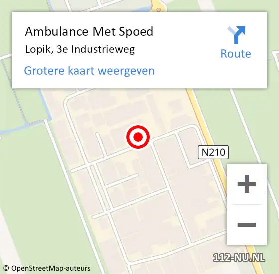 Locatie op kaart van de 112 melding: Ambulance Met Spoed Naar Lopik, 3e Industrieweg op 14 maart 2017 10:24