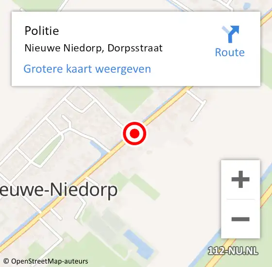 Locatie op kaart van de 112 melding: Politie Nieuwe Niedorp, Dorpsstraat op 14 maart 2017 11:42