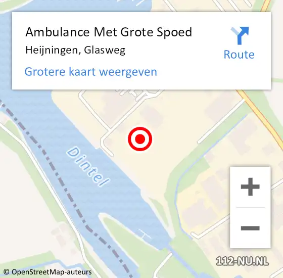 Locatie op kaart van de 112 melding: Ambulance Met Grote Spoed Naar Heijningen, Glasweg op 13 januari 2014 22:06