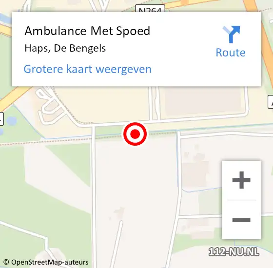 Locatie op kaart van de 112 melding: Ambulance Met Spoed Naar Haps, De Bengels op 14 maart 2017 12:22