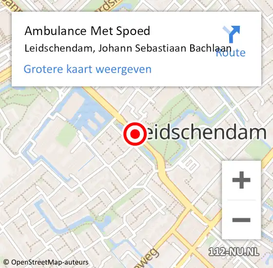 Locatie op kaart van de 112 melding: Ambulance Met Spoed Naar Leidschendam, Johann Sebastiaan Bachlaan op 14 maart 2017 13:23