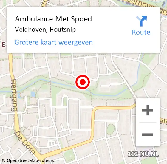 Locatie op kaart van de 112 melding: Ambulance Met Spoed Naar Veldhoven, Houtsnip op 14 maart 2017 13:30