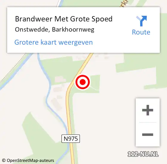 Locatie op kaart van de 112 melding: Brandweer Met Grote Spoed Naar Onstwedde, Barkhoornweg op 14 maart 2017 13:45