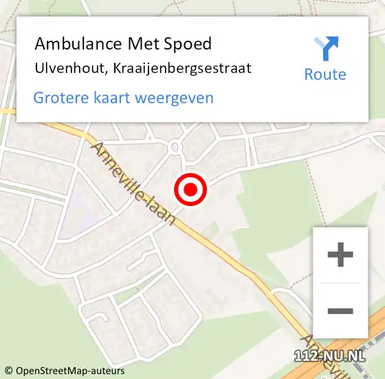 Locatie op kaart van de 112 melding: Ambulance Met Spoed Naar Ulvenhout, Kraaijenbergsestraat op 14 maart 2017 14:58