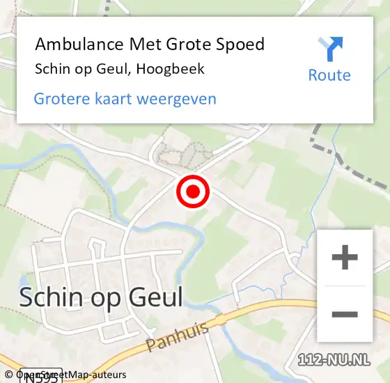 Locatie op kaart van de 112 melding: Ambulance Met Grote Spoed Naar Schin op Geul, Hoogbeek op 19 september 2013 10:11