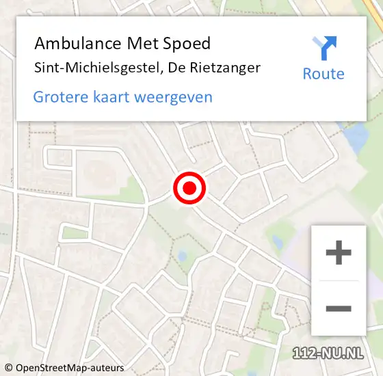 Locatie op kaart van de 112 melding: Ambulance Met Spoed Naar Sint-Michielsgestel, De Rietzanger op 14 maart 2017 16:33