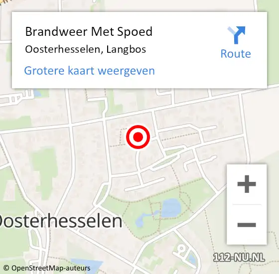 Locatie op kaart van de 112 melding: Brandweer Met Spoed Naar Oosterhesselen, Langbos op 14 maart 2017 16:58