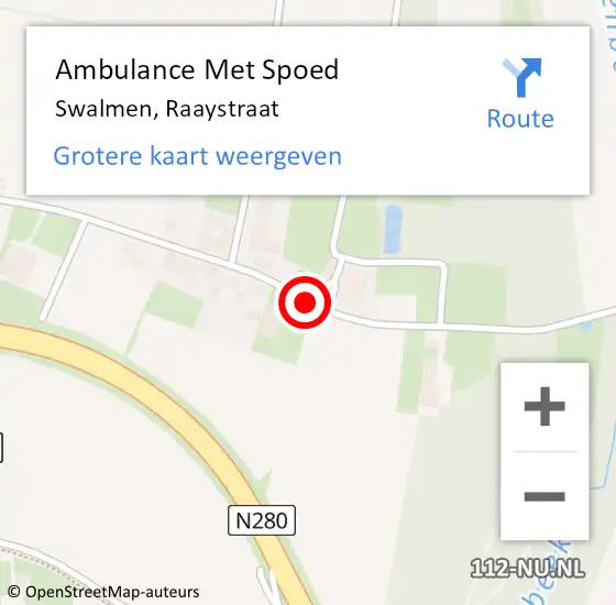 Locatie op kaart van de 112 melding: Ambulance Met Spoed Naar Swalmen, Raaystraat op 14 maart 2017 17:16