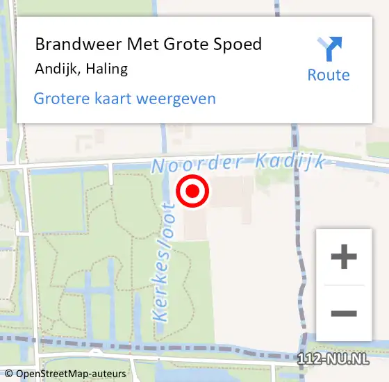 Locatie op kaart van de 112 melding: Brandweer Met Grote Spoed Naar Andijk, Haling op 14 maart 2017 18:22