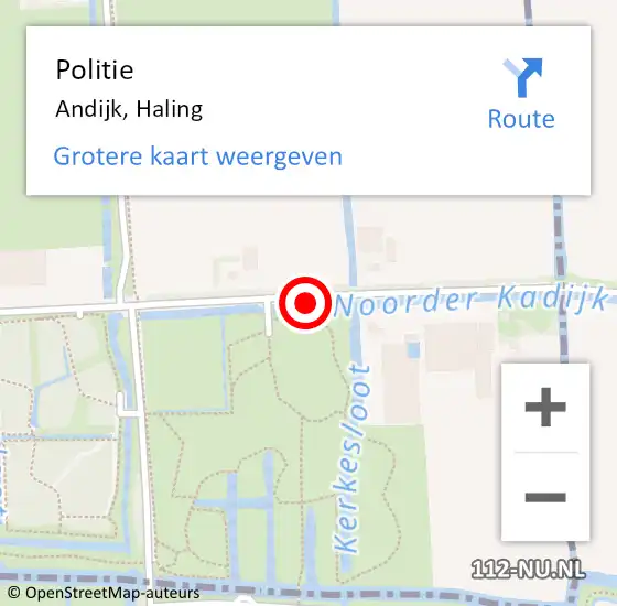 Locatie op kaart van de 112 melding: Politie Andijk, Haling op 14 maart 2017 18:23