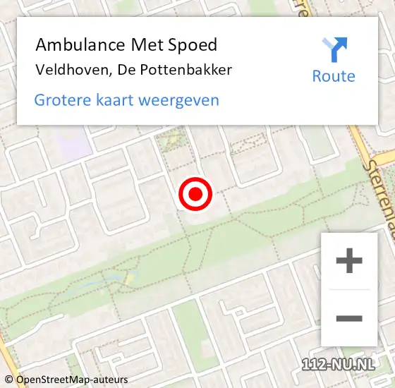 Locatie op kaart van de 112 melding: Ambulance Met Spoed Naar Veldhoven, De Pottenbakker op 14 maart 2017 19:44