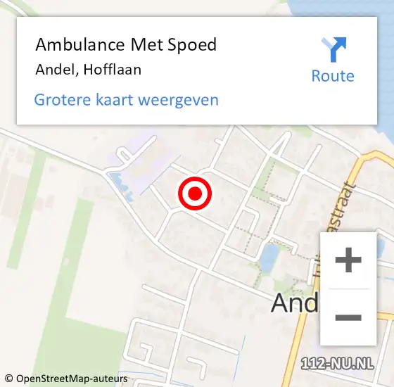 Locatie op kaart van de 112 melding: Ambulance Met Spoed Naar Andel, Hofflaan op 14 maart 2017 20:27