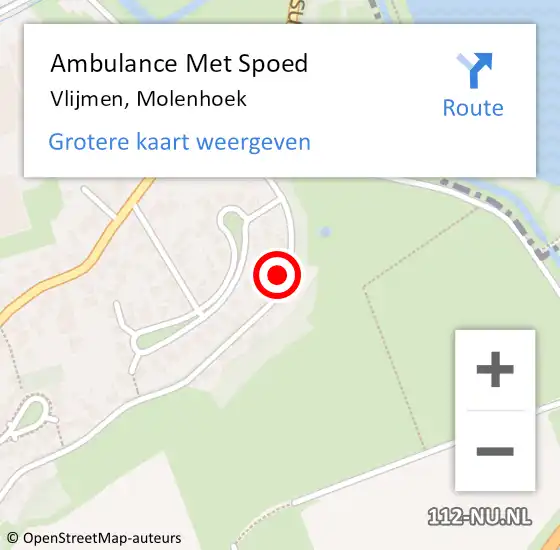 Locatie op kaart van de 112 melding: Ambulance Met Spoed Naar Vlijmen, Molenhoek op 14 maart 2017 21:42