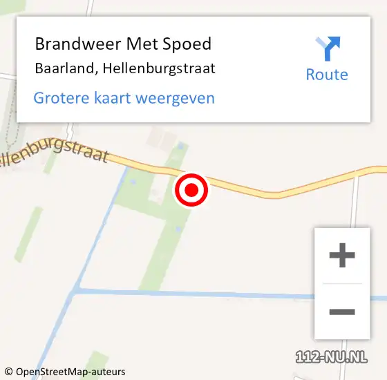 Locatie op kaart van de 112 melding: Brandweer Met Spoed Naar Baarland, Hellenburgstraat op 14 maart 2017 22:19