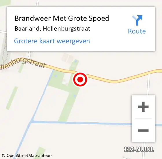 Locatie op kaart van de 112 melding: Brandweer Met Grote Spoed Naar Baarland, Hellenburgstraat op 14 maart 2017 22:23