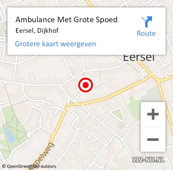 Locatie op kaart van de 112 melding: Ambulance Met Grote Spoed Naar Eersel, Dijkhof op 15 maart 2017 00:11