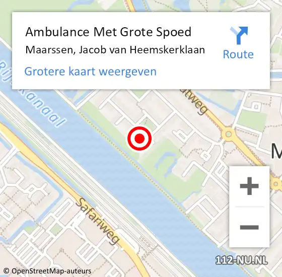 Locatie op kaart van de 112 melding: Ambulance Met Grote Spoed Naar Maarssen, Jacob van Heemskerklaan op 15 maart 2017 01:37