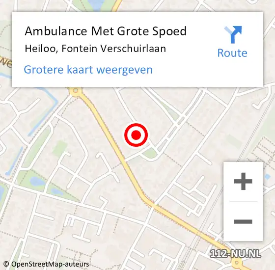 Locatie op kaart van de 112 melding: Ambulance Met Grote Spoed Naar Heiloo, Fontein Verschuirlaan op 15 maart 2017 04:45